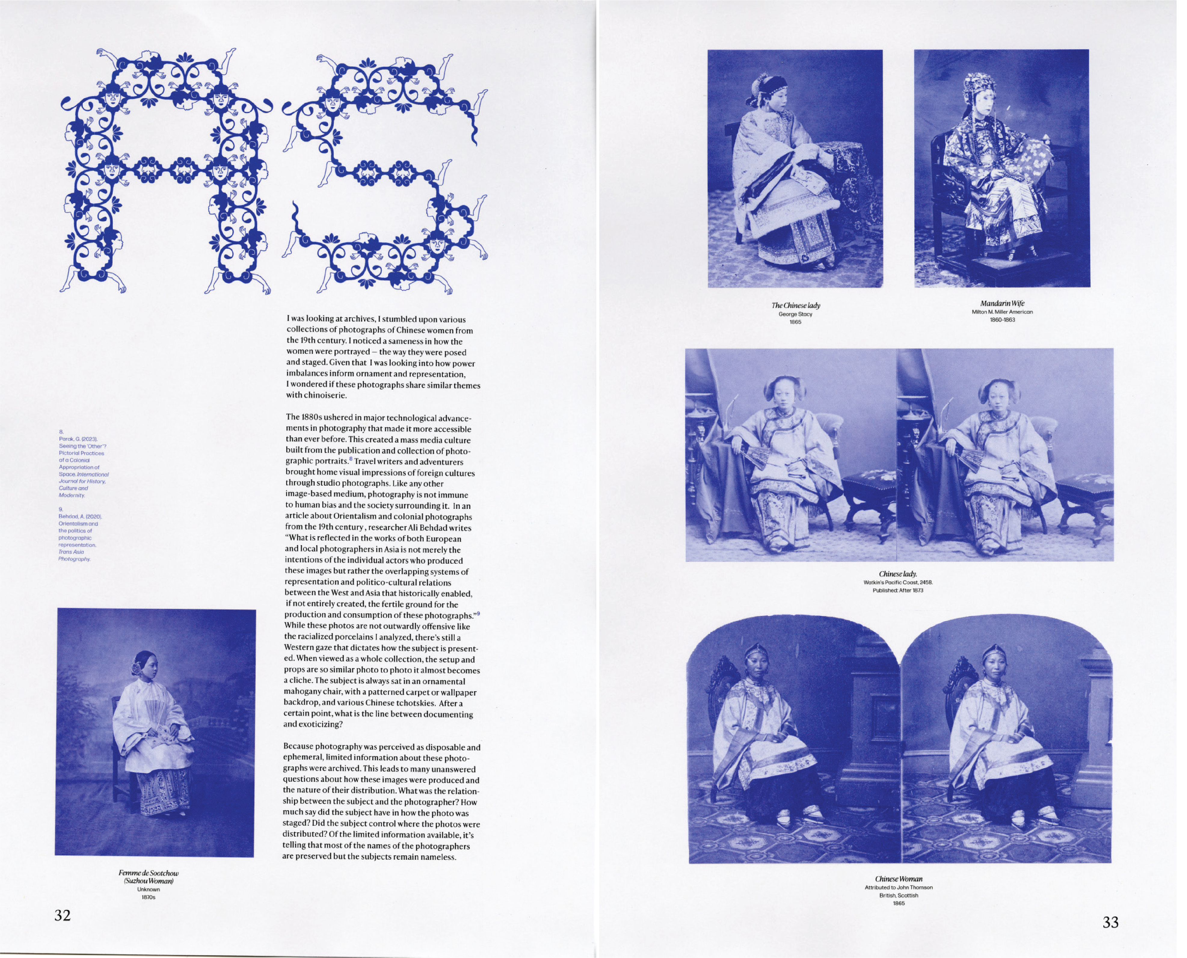 Study of ornament and body forms in Chinroserie Grotesk