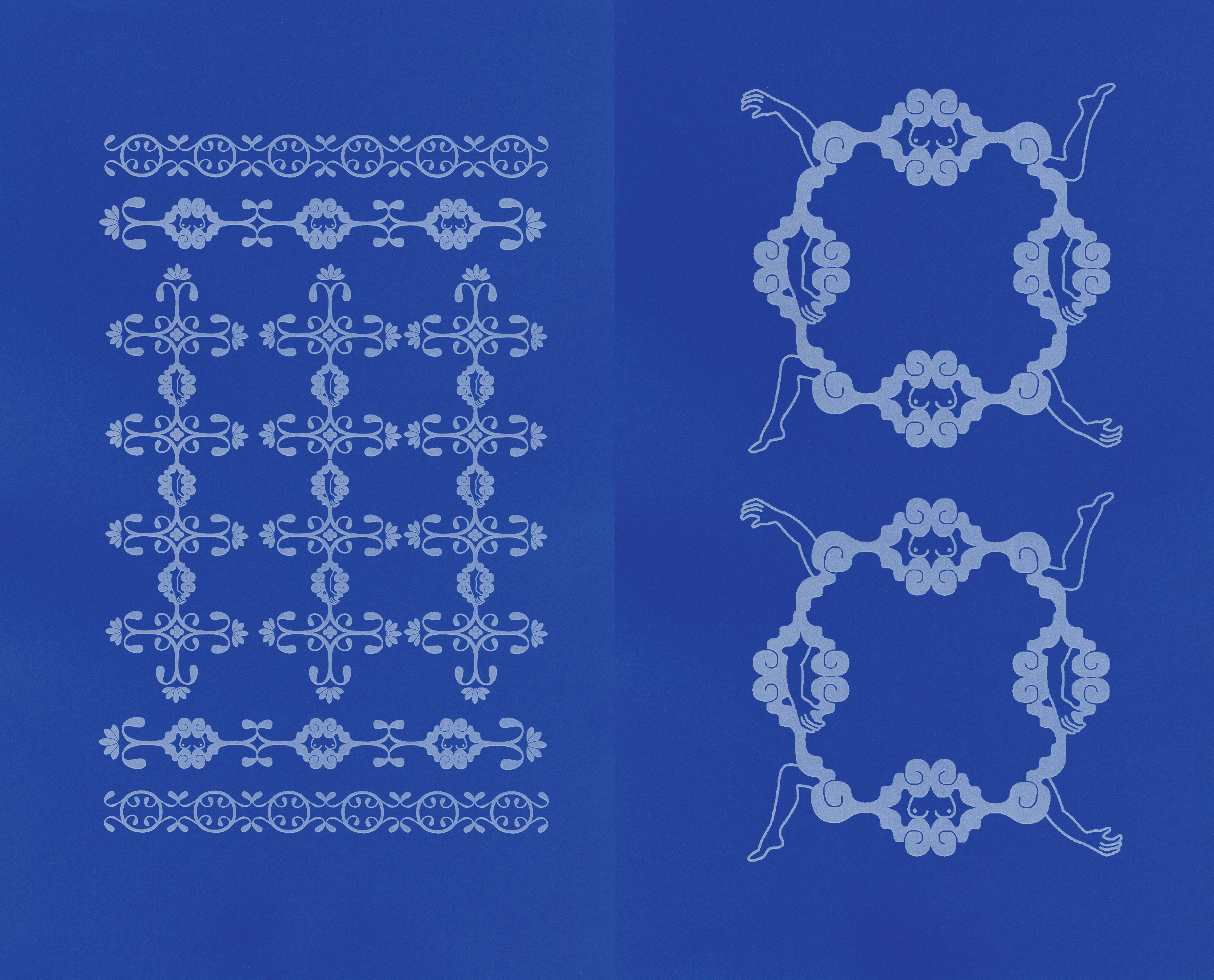 Pattern detail from the Chinroserie Grotesk project