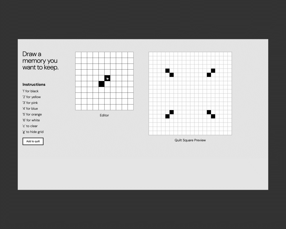 Pixel Quilt memory-square composition