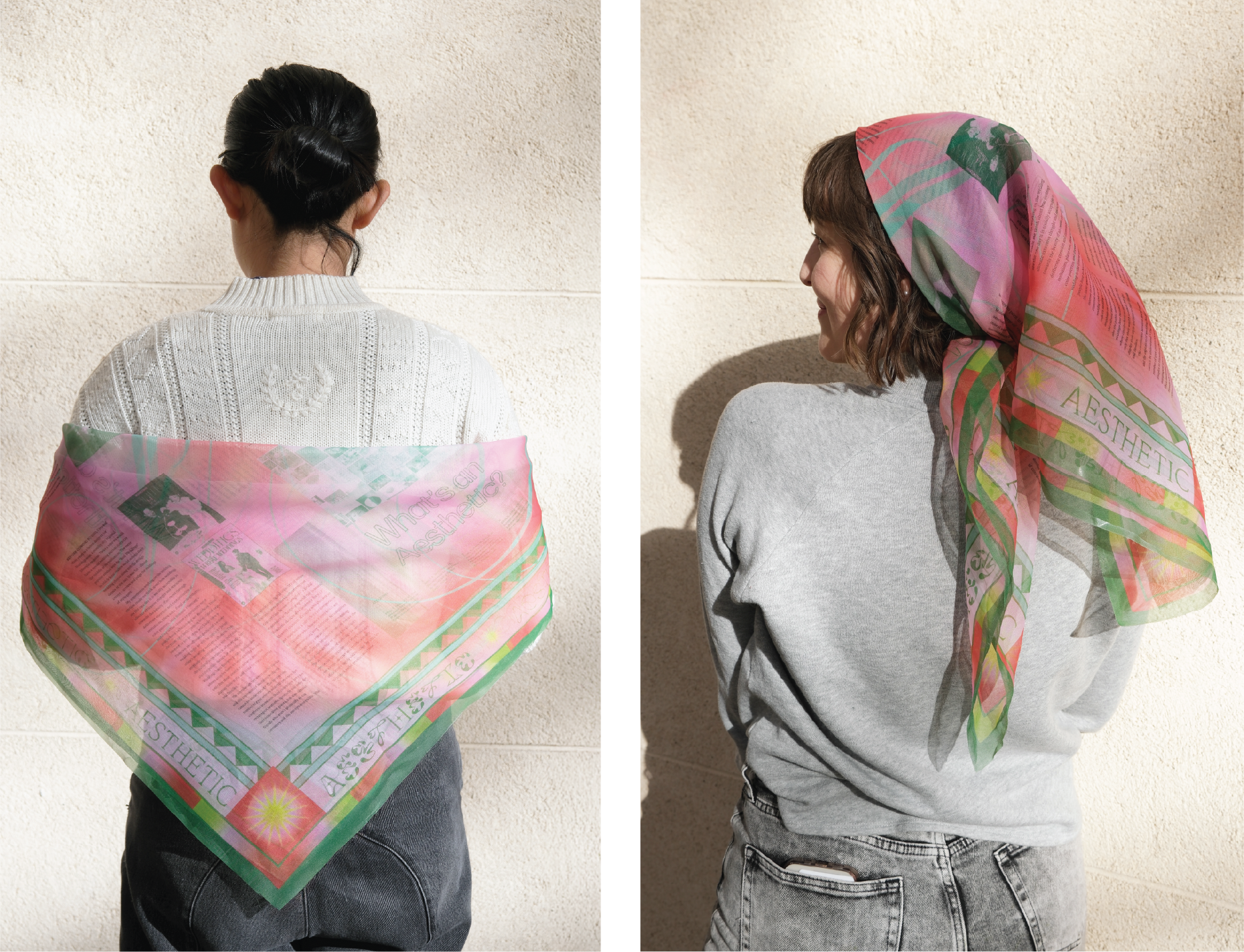 Aesthetic Scarf design shown in a paired layout
