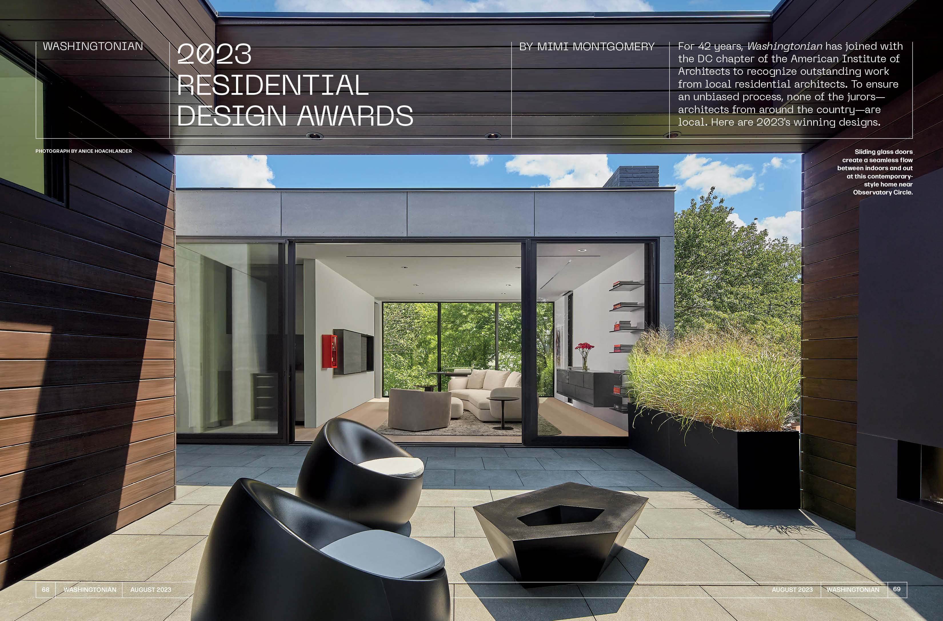 Residential design awards feature spread from Washingtonian Magazine