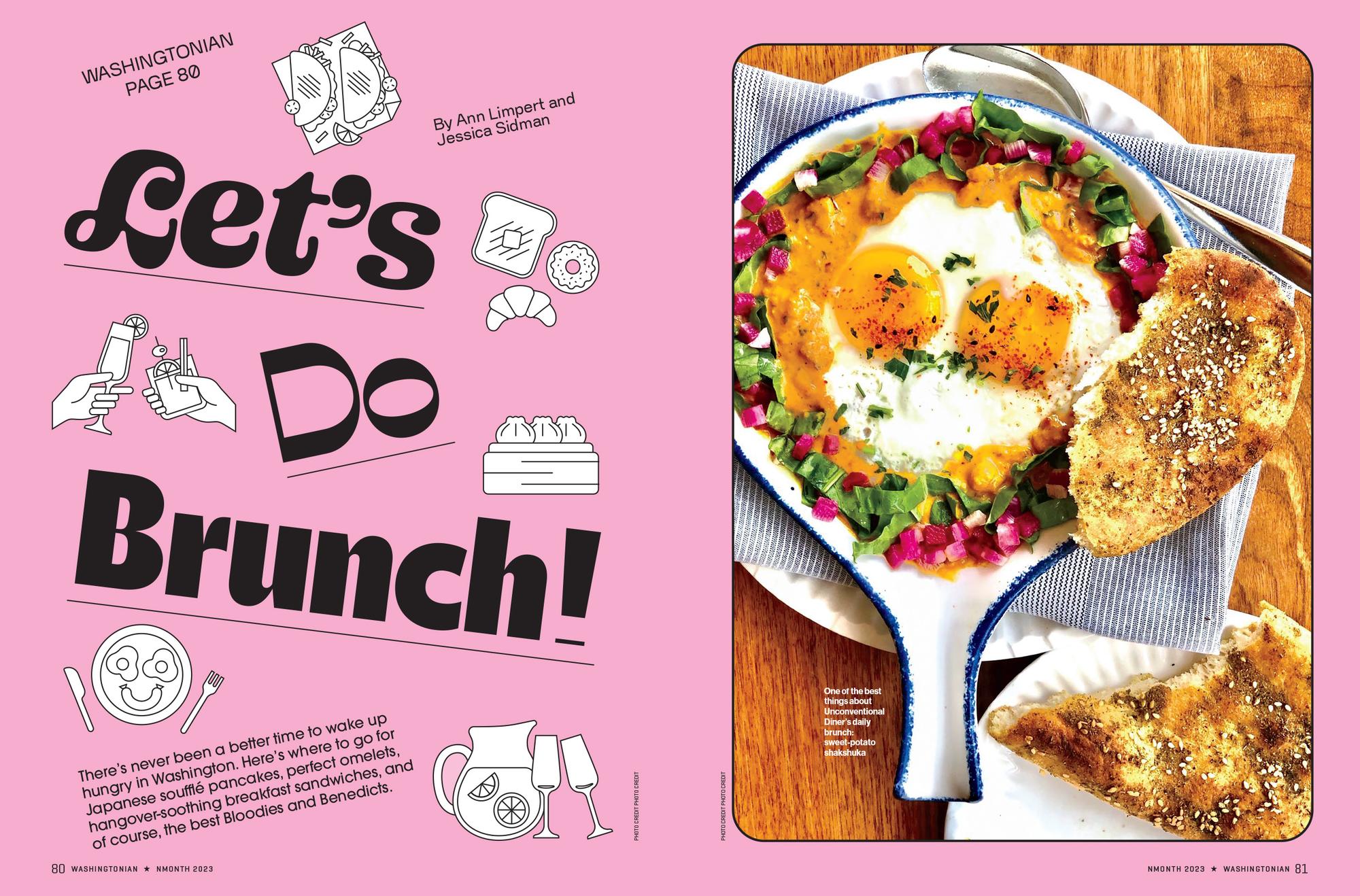 Brunch feature spread from Washingtonian Magazine