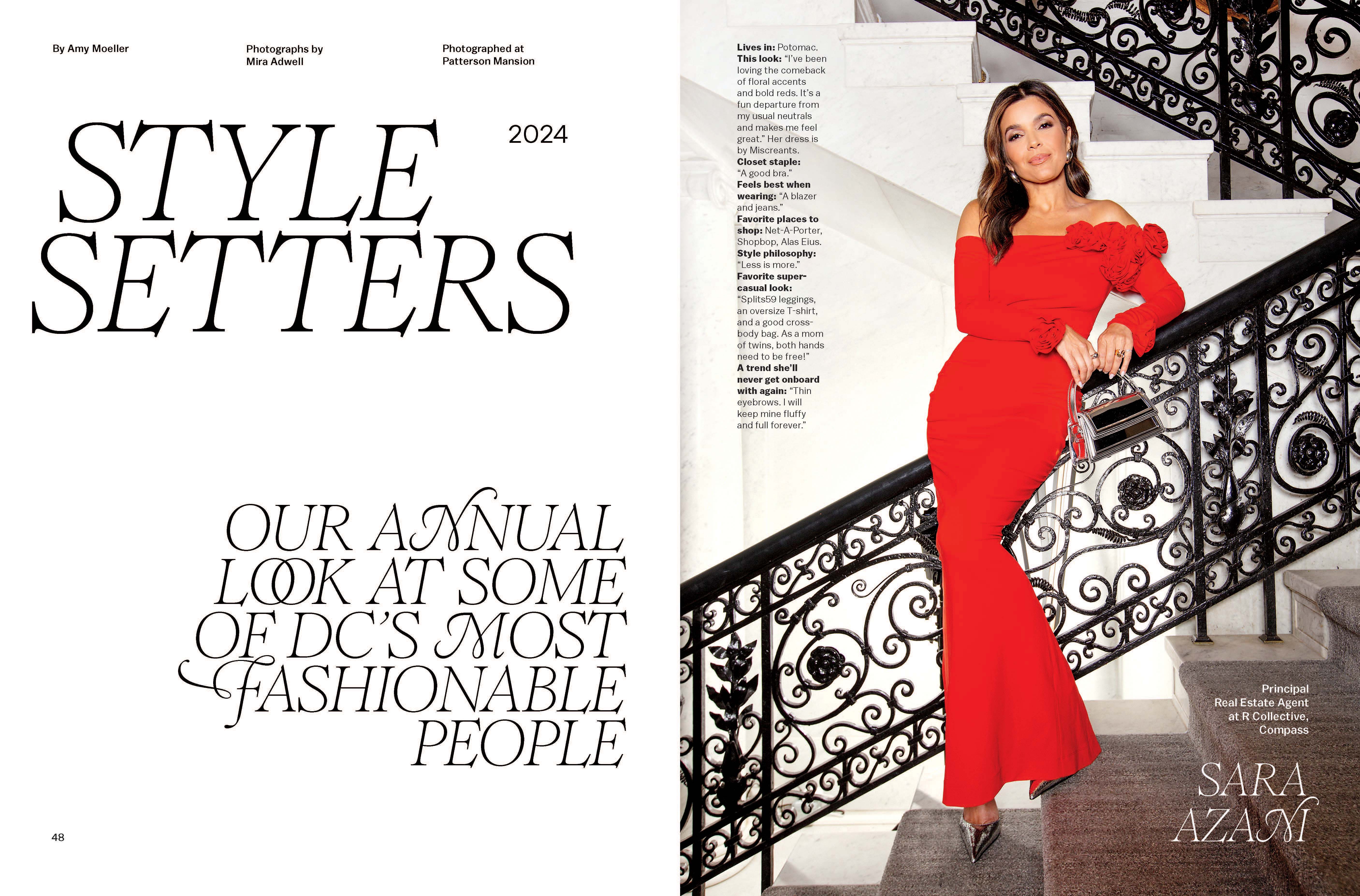 Style setters feature spread from Washingtonian Magazine